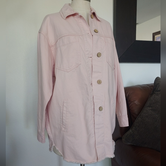 Zara Relaxed Boyfriend Fit  Denim Long Shacket - Picture 7 of 7